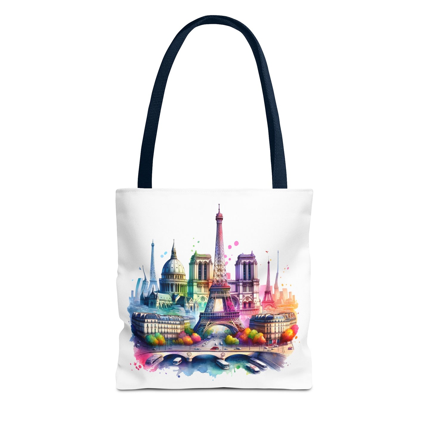 Vibrant Cityscape Tote Bag | Colorful Paris & London Design