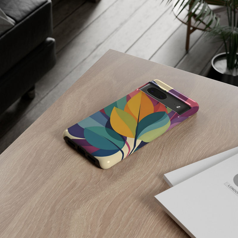 Colorful Leaf Phone Case, Tough TPU Cover, Eco-Friendly Design, Perfect Gift for Nature Lovers, Vibrant Floral Style