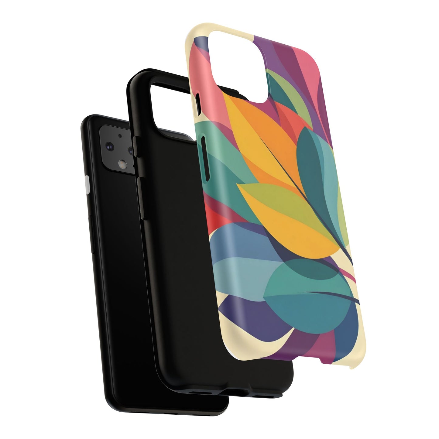 Colorful Leaf Phone Case, Tough TPU Cover, Eco-Friendly Design, Perfect Gift for Nature Lovers, Vibrant Floral Style