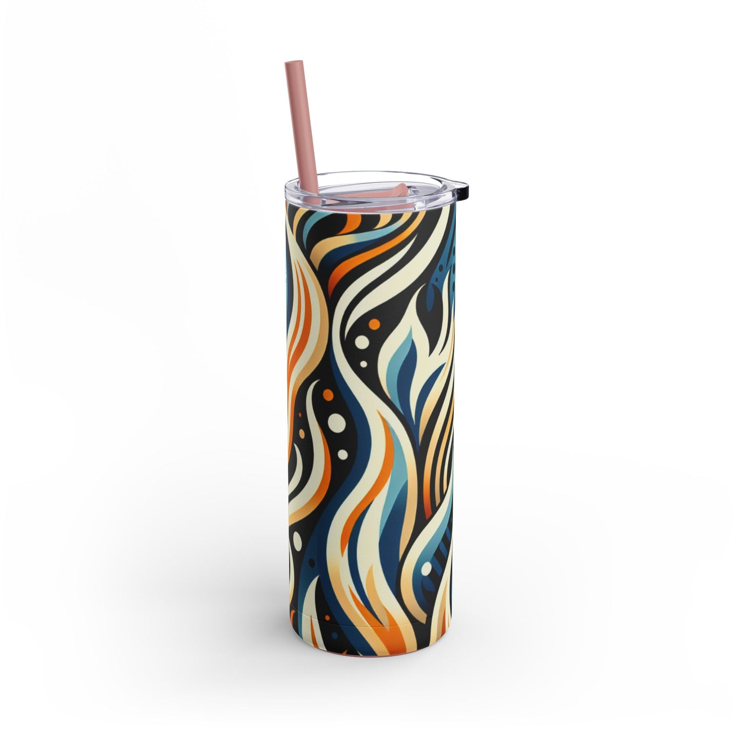 Abstract Wave Tumbler | Boho Chic Drinkware | Stylish Travel Cup | Unique Gift for Her | 20oz Skinny Matte Tumbler | Home Decor