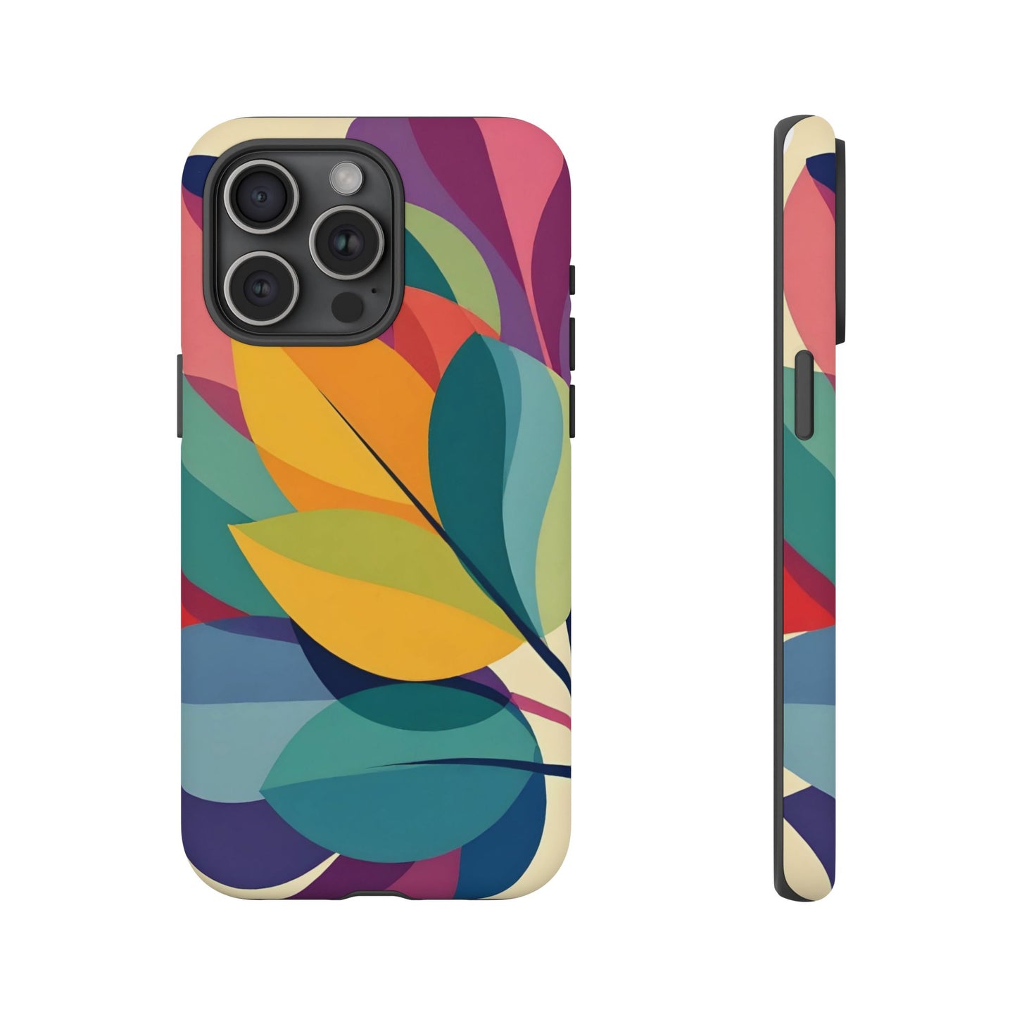 Colorful Leaf Phone Case, Tough TPU Cover, Eco-Friendly Design, Perfect Gift for Nature Lovers, Vibrant Floral Style