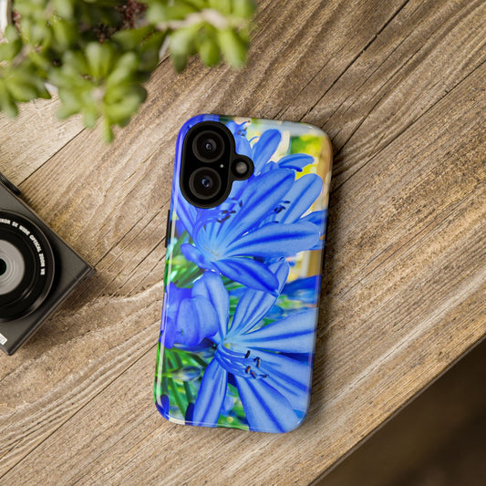 Floral Phone Case - Tough Cases with Blue Flowers Design
