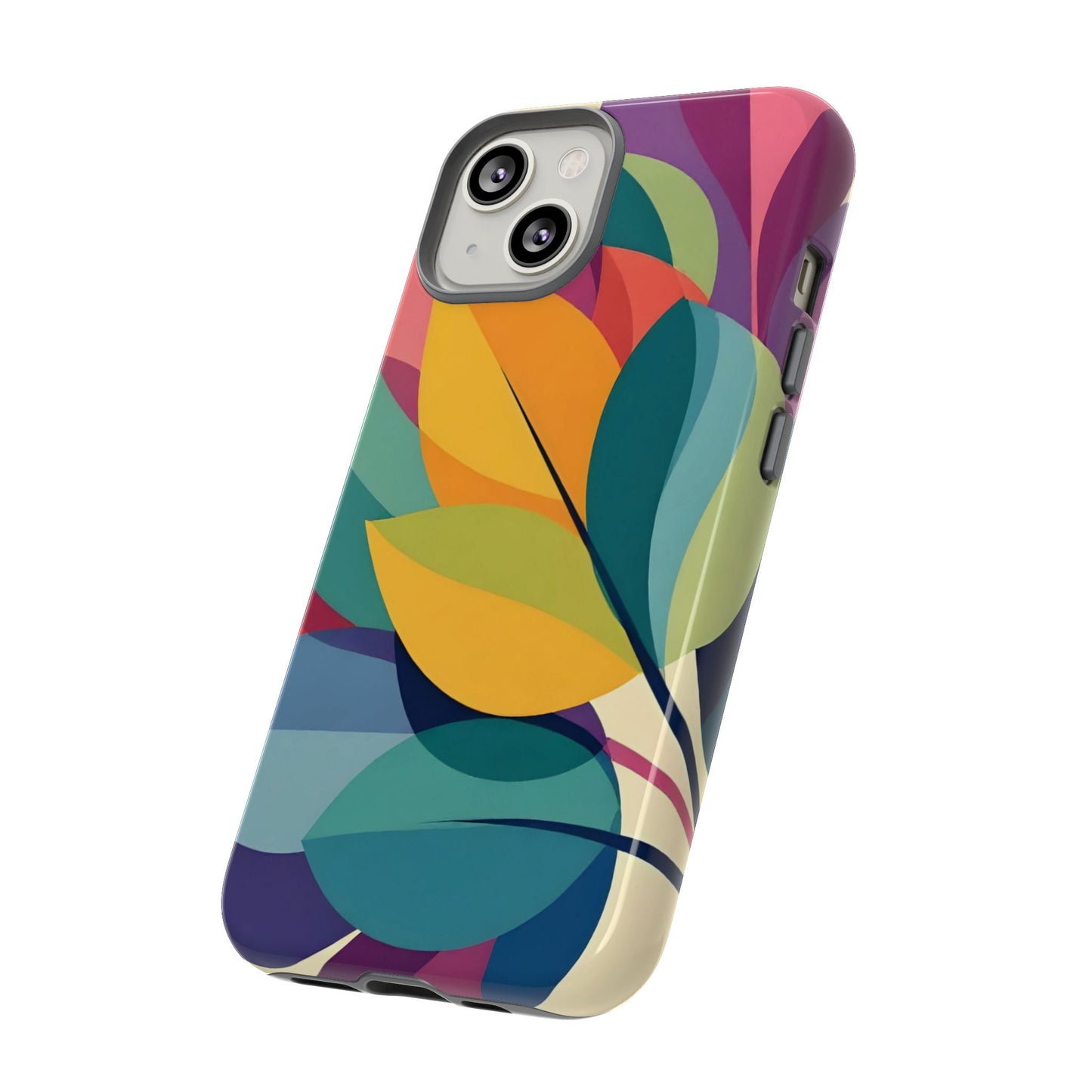 Colorful Leaf Phone Case, Tough TPU Cover, Eco-Friendly Design, Perfect Gift for Nature Lovers, Vibrant Floral Style