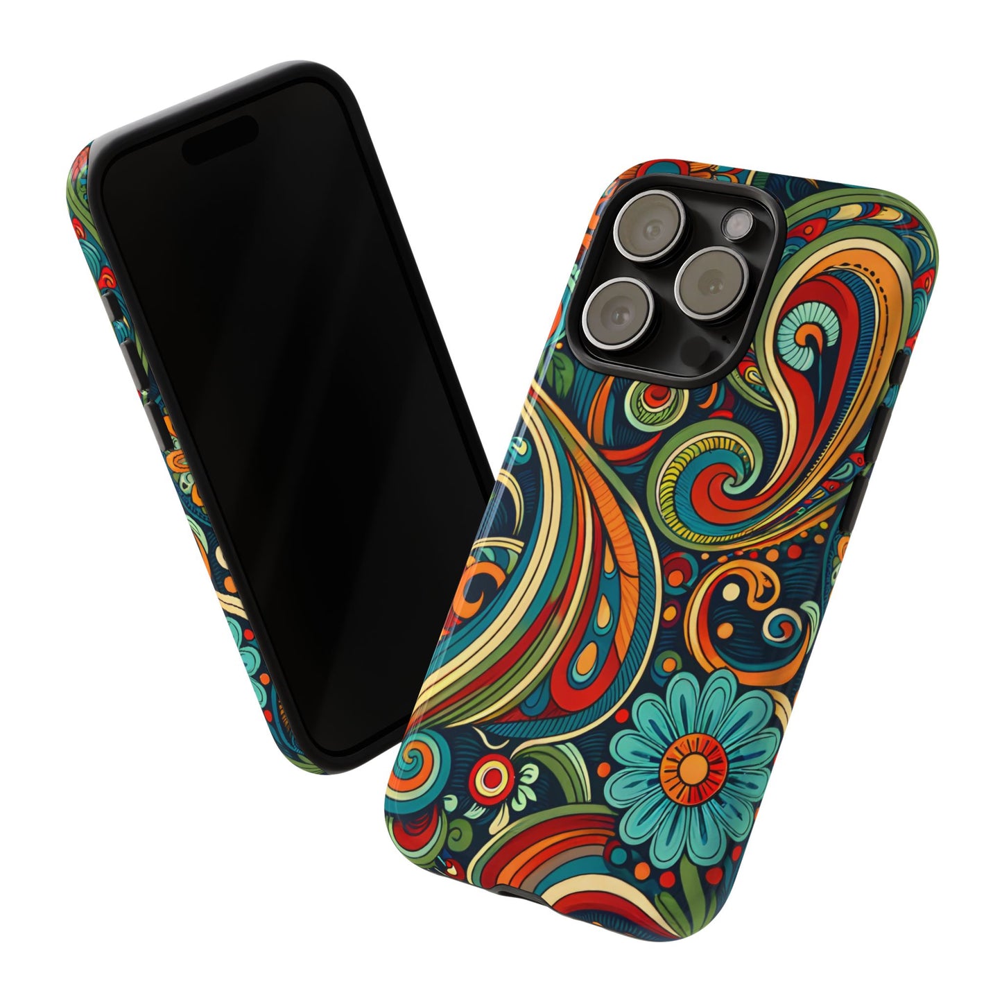 Bohemian Floral Phone Case - Colorful Tough Cover for Stylish Protection