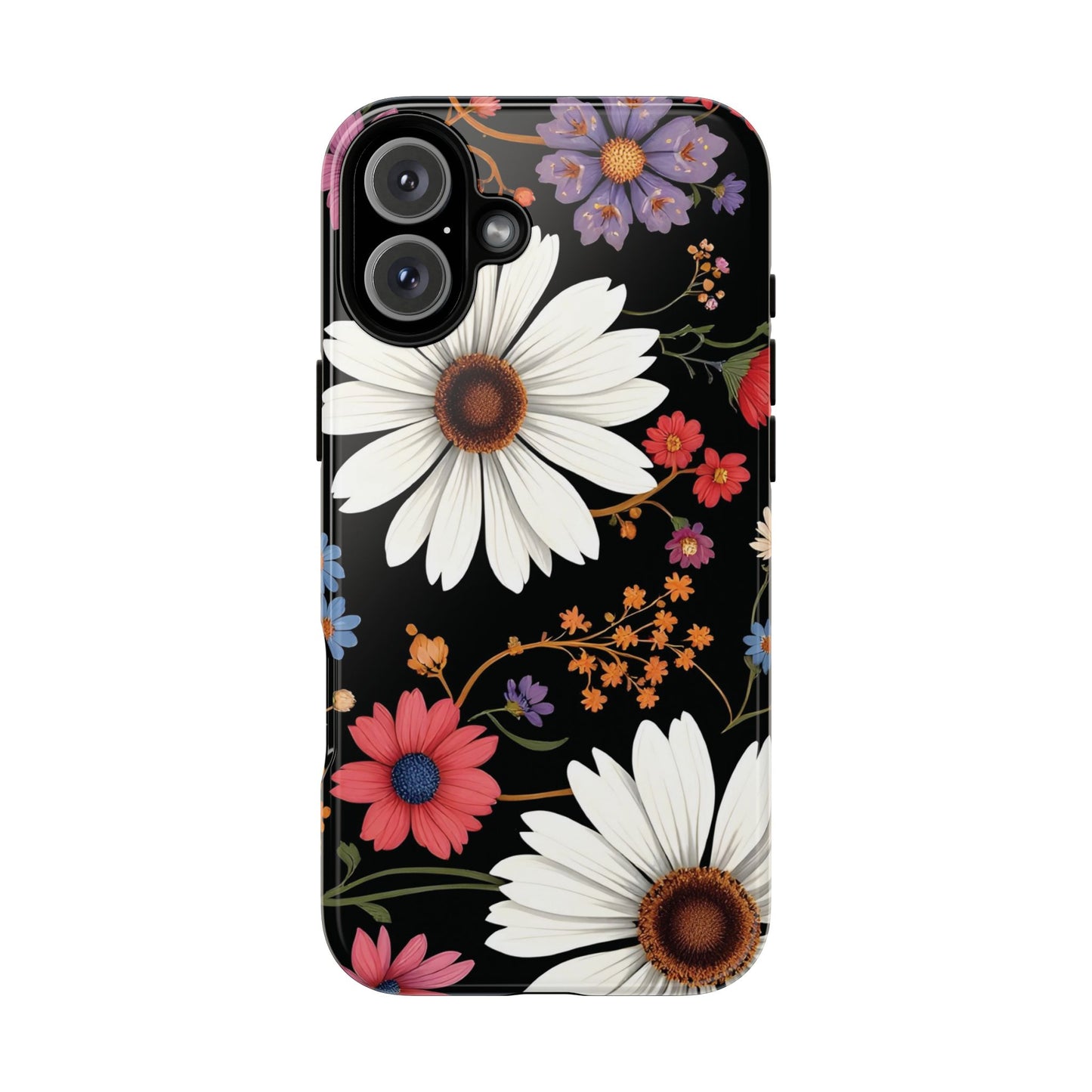 Floral Tough Phone Case - Elegant Daisy Design for Nature Lovers