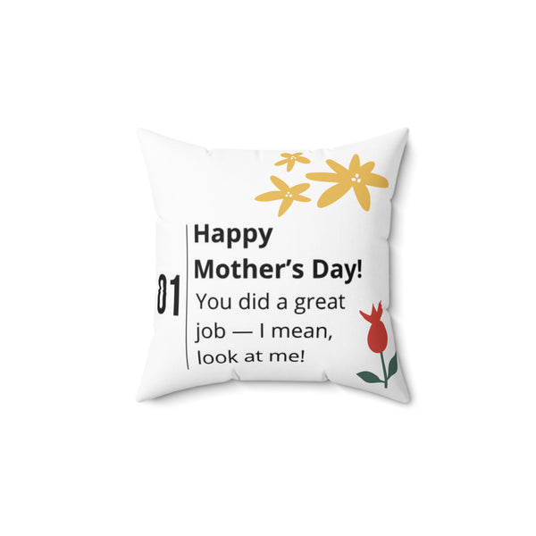 Emotional Throw Pillow for Special Occasions - 'Happy Mother’s Day!' & Heart Design