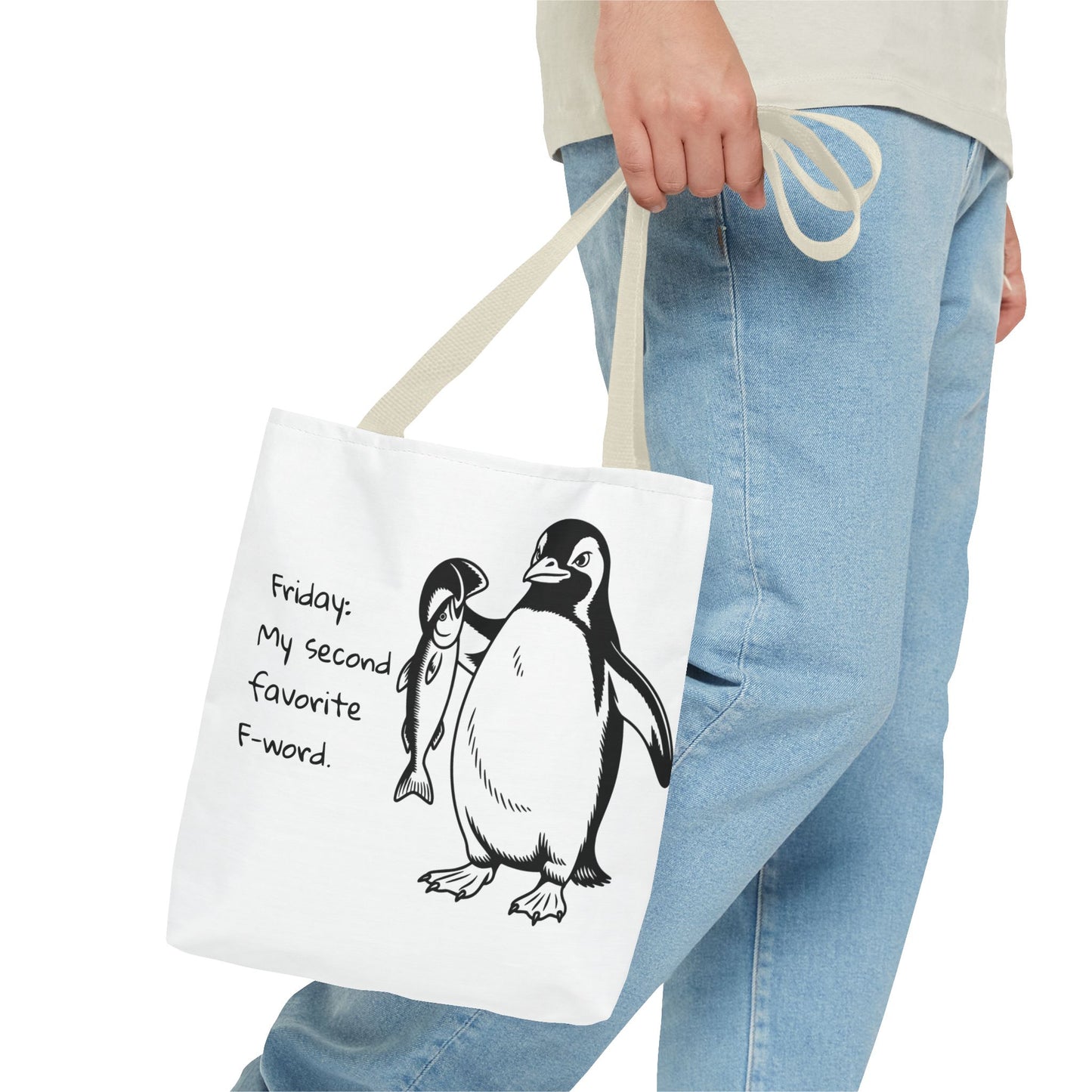 Funny Penguin Tote Bag - Friday: My Second Favorite F-Word