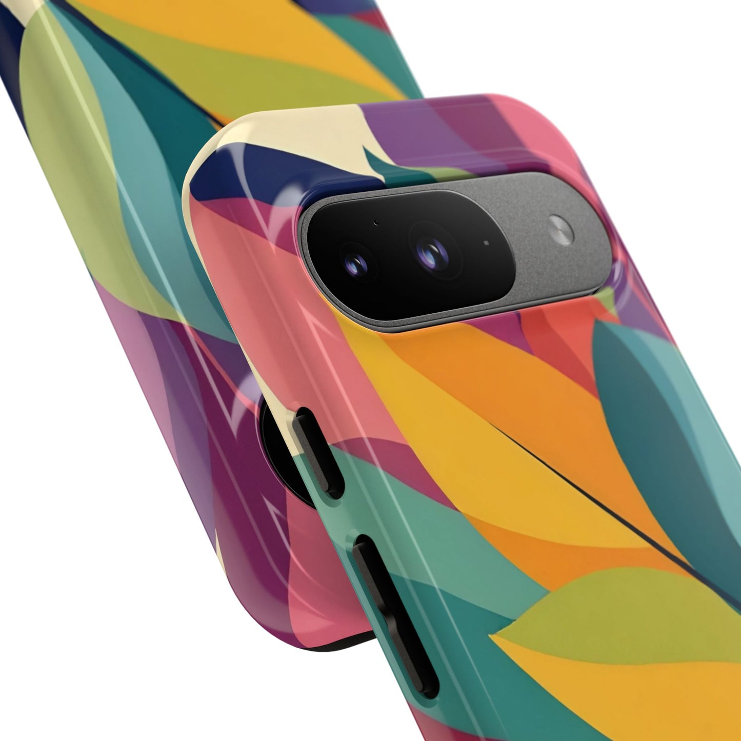 Colorful Leaf Phone Case, Tough TPU Cover, Eco-Friendly Design, Perfect Gift for Nature Lovers, Vibrant Floral Style