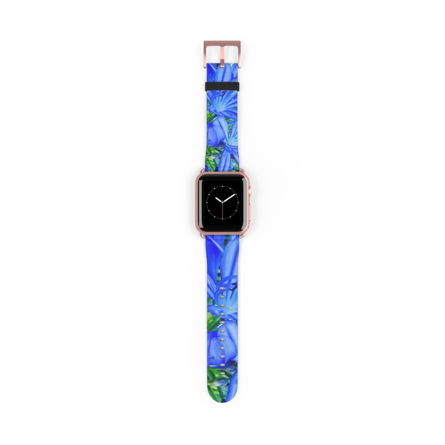 Vibrant Floral Watch Band - Blue Botanical Design for a Stylish Touch
