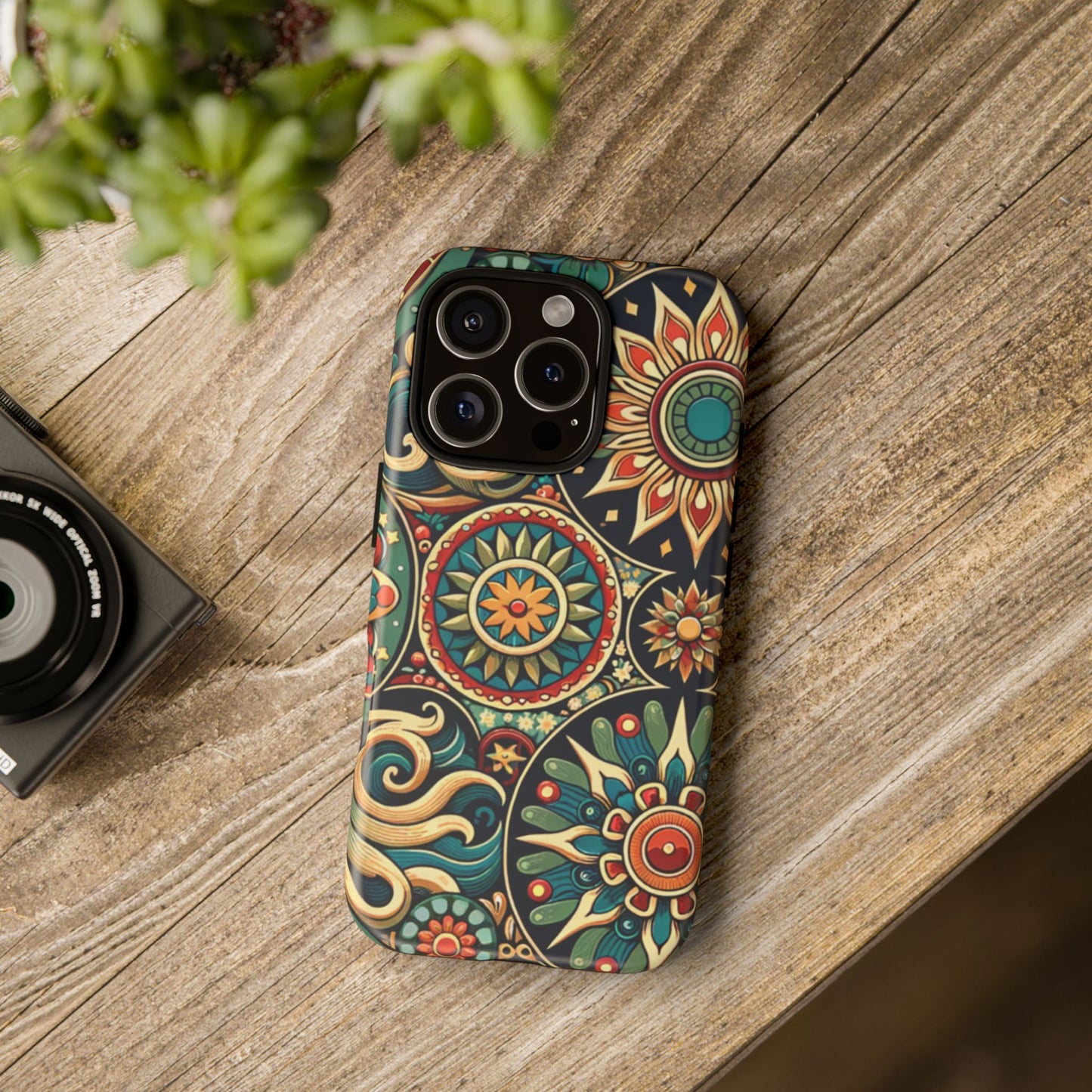 Boho Phone Case with Colorful Mandala Design, Stylish Phone Cover, Trendy Case for Women, Gift for Her, Bohemian Style Accessories