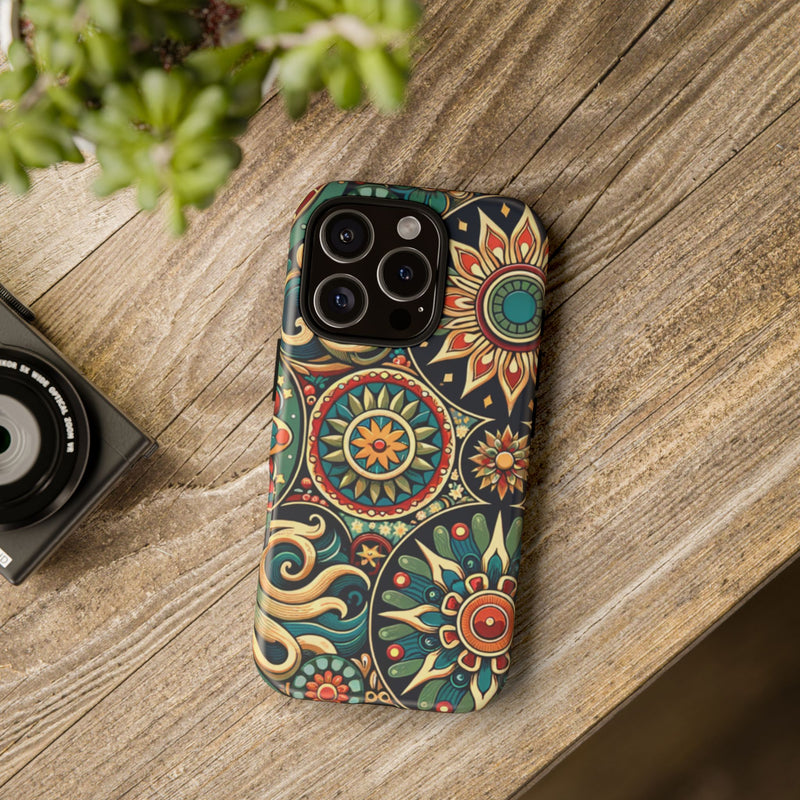 Boho Phone Case with Colorful Mandala Design, Stylish Phone Cover, Trendy Case for Women, Gift for Her, Bohemian Style Accessories
