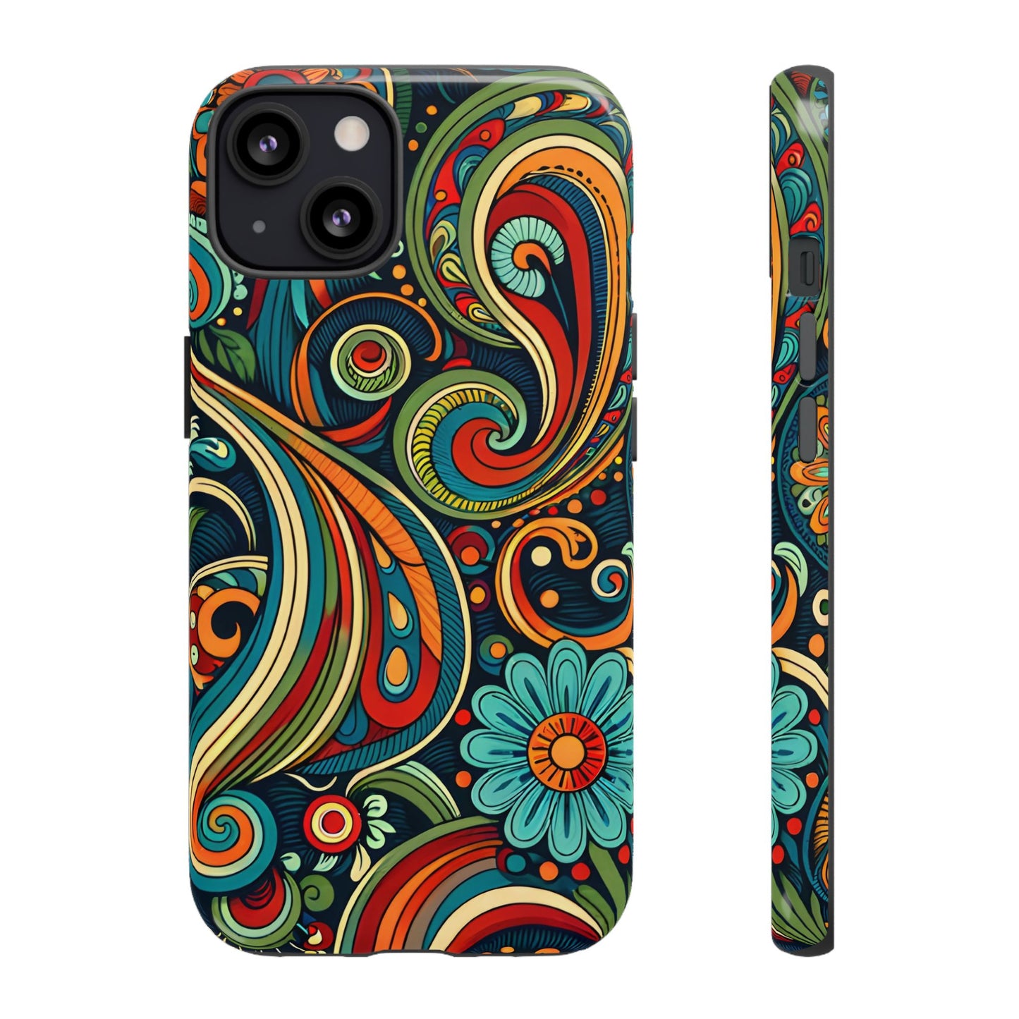 Bohemian Floral Phone Case - Colorful Tough Cover for Stylish Protection