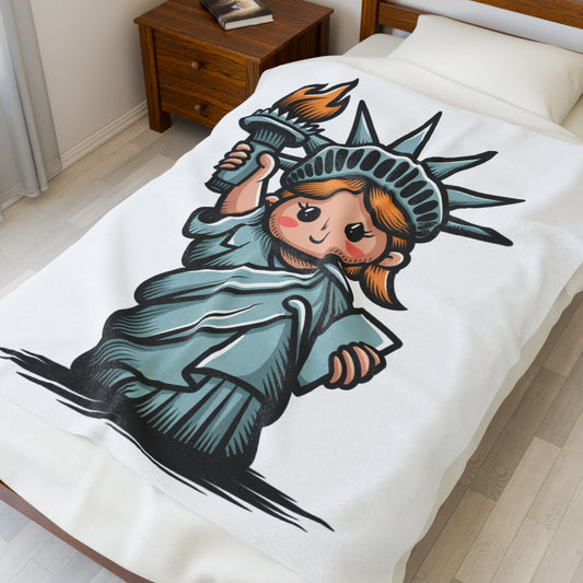 Liberty Charm Velveteen Plush Blanket - Cozy Decor for Freedom Lovers