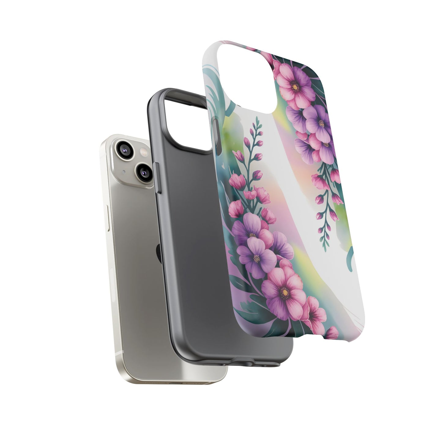 Floral Phone Case with Tough Protection, Stylish Cover for Smartphone, Flower Design Case, Gift for Her, Customizable Phone Accessories