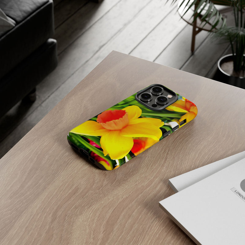 Floral Tough Case for iPhone - Bright Yellow Flower Design