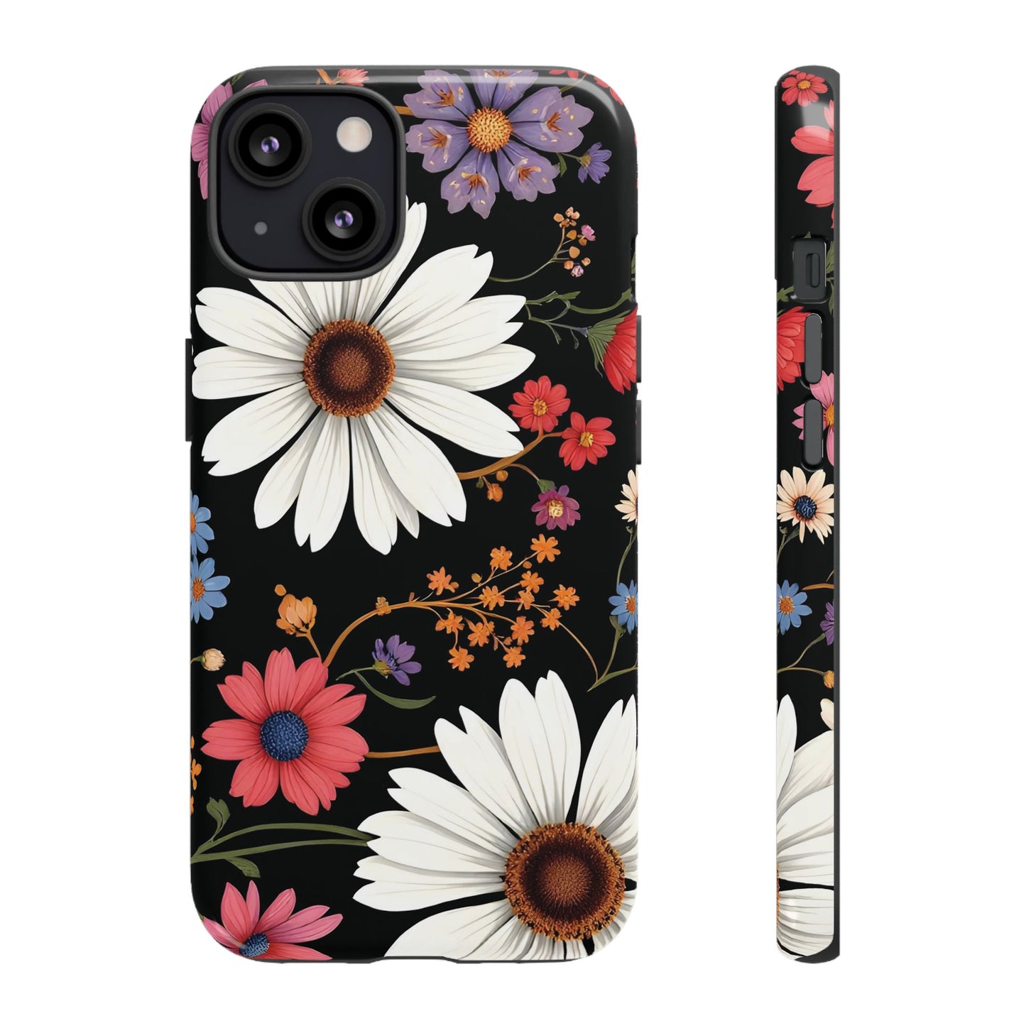 Floral Tough Phone Case - Elegant Daisy Design for Nature Lovers