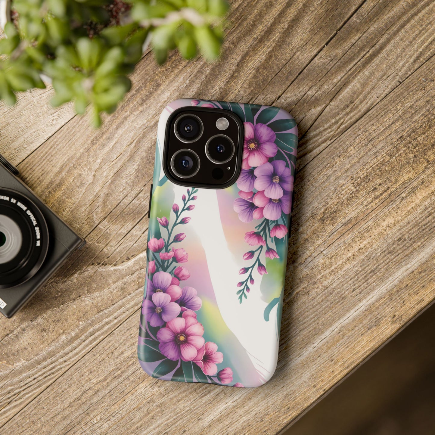 Floral Phone Case with Tough Protection, Stylish Cover for Smartphone, Flower Design Case, Gift for Her, Customizable Phone Accessories
