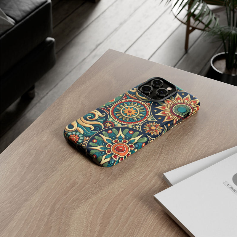 Boho Phone Case with Colorful Mandala Design, Stylish Phone Cover, Trendy Case for Women, Gift for Her, Bohemian Style Accessories