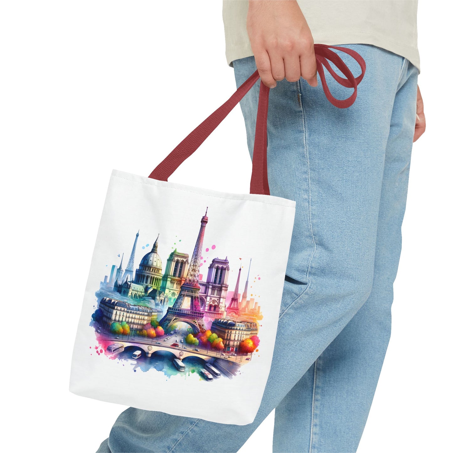 Vibrant Cityscape Tote Bag | Colorful Paris & London Design