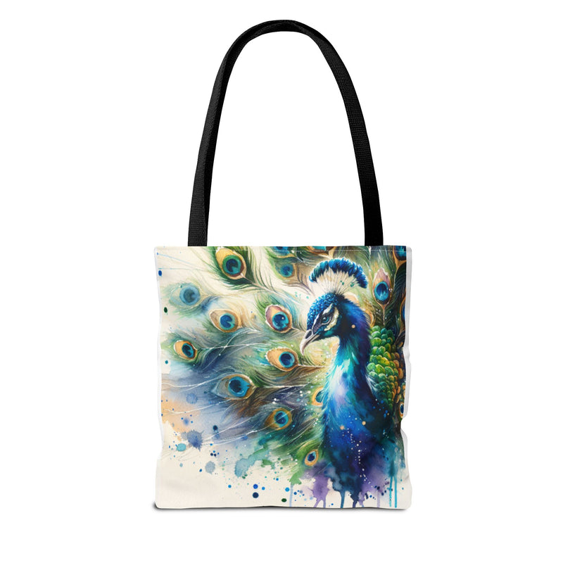Elegant Peacock Tote Bag - Vibrant Art Carryall for Eco-Friendly Style