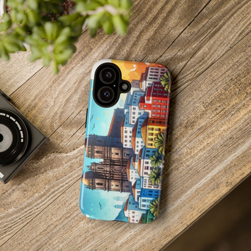 Vibrant Phone Case - Tough Cases with Tropical Ocean Design