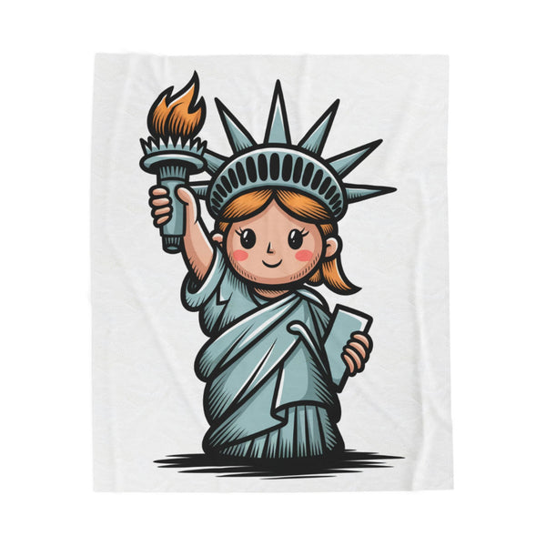 Liberty Charm Velveteen Plush Blanket - Cozy Decor for Freedom Lovers