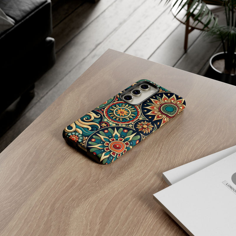 Boho Phone Case with Colorful Mandala Design, Stylish Phone Cover, Trendy Case for Women, Gift for Her, Bohemian Style Accessories