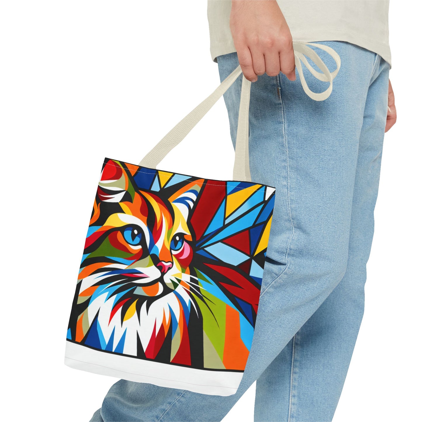Colorful Cat Art Tote Bag - Stylish & Eco-Friendly