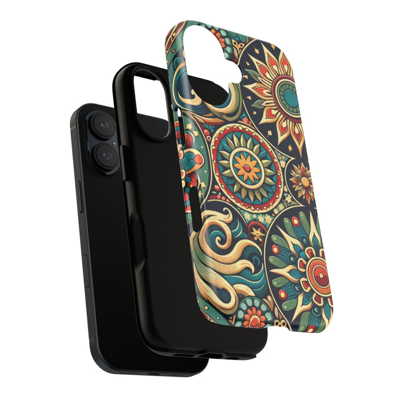 Boho Phone Case with Colorful Mandala Design, Stylish Phone Cover, Trendy Case for Women, Gift for Her, Bohemian Style Accessories