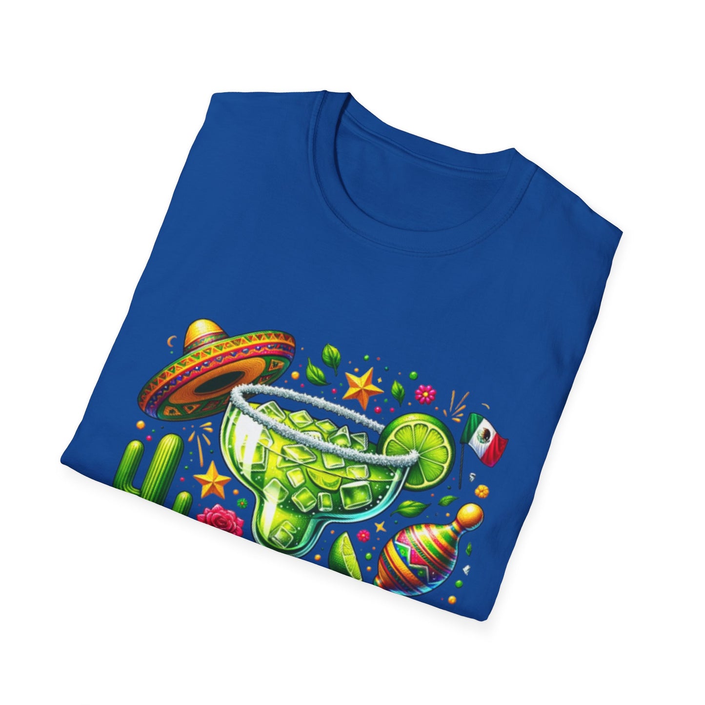 Fiesta Vibes Unisex Softstyle T-Shirt - Colorful Margarita Design