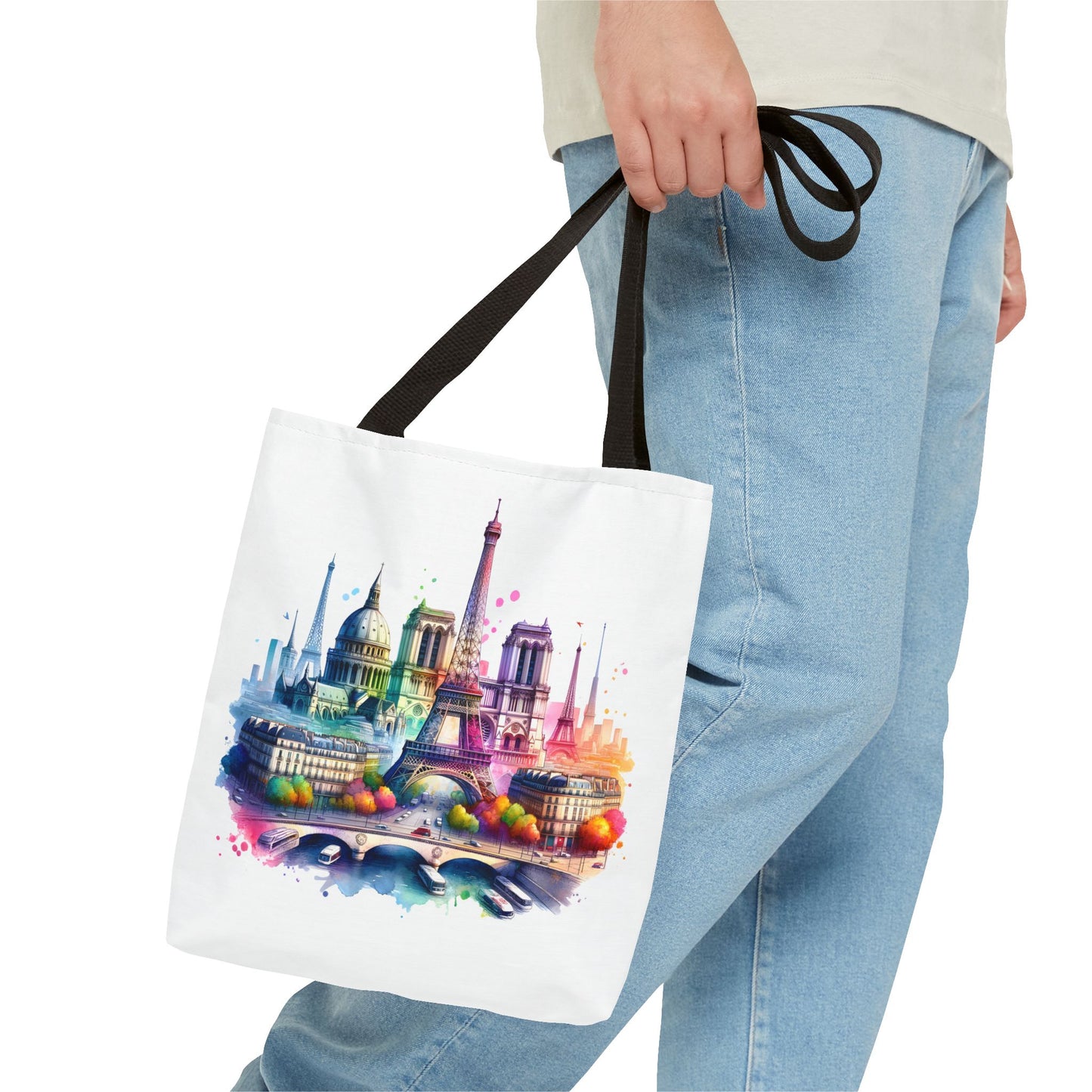 Vibrant Cityscape Tote Bag | Colorful Paris & London Design