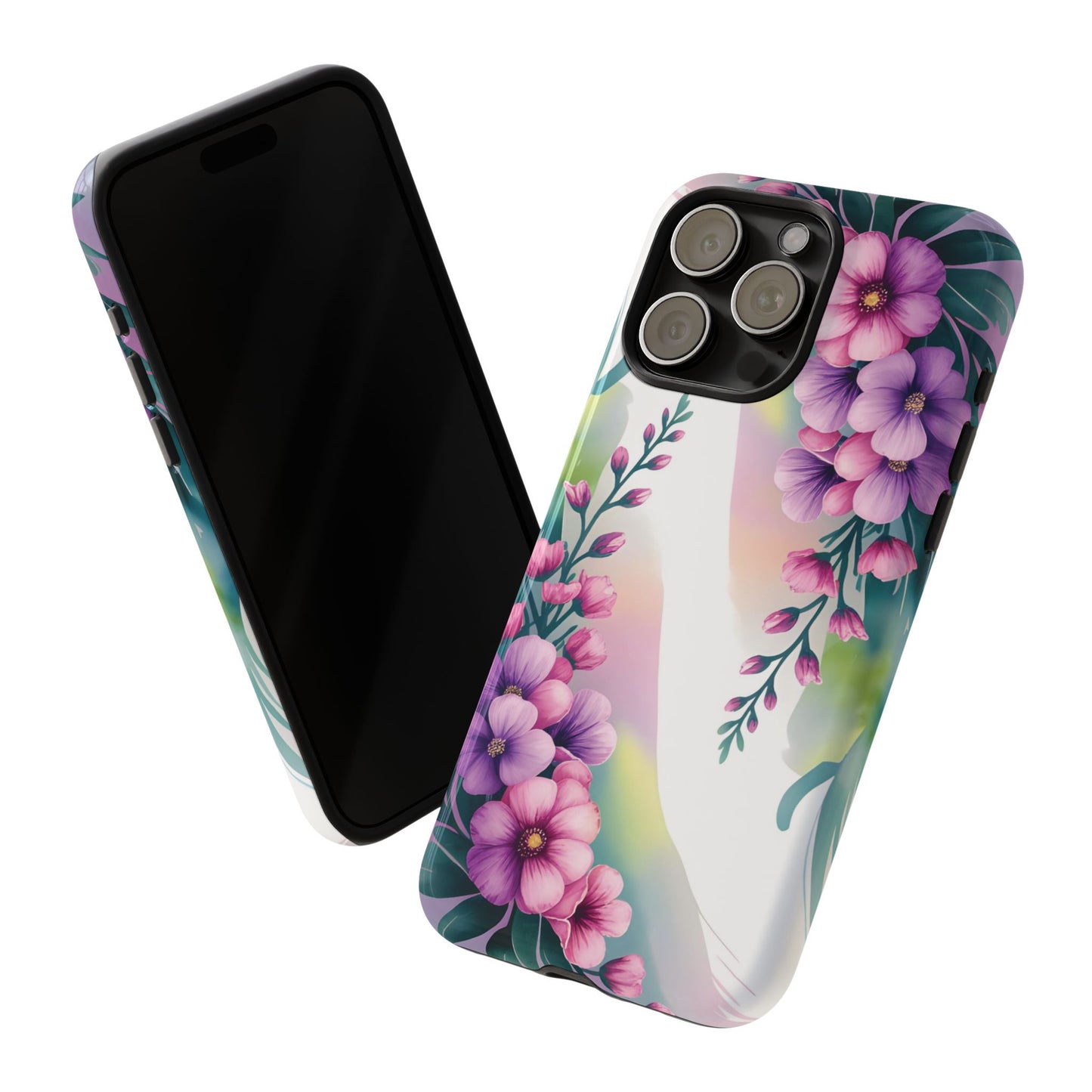 Floral Phone Case with Tough Protection, Stylish Cover for Smartphone, Flower Design Case, Gift for Her, Customizable Phone Accessories