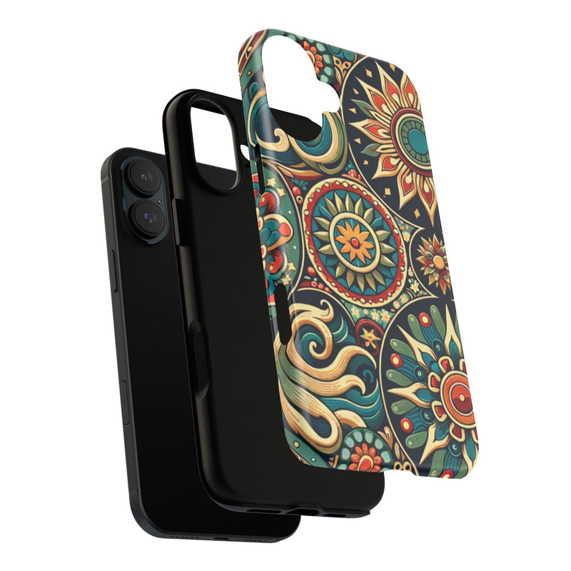 Boho Phone Case with Colorful Mandala Design, Stylish Phone Cover, Trendy Case for Women, Gift for Her, Bohemian Style Accessories