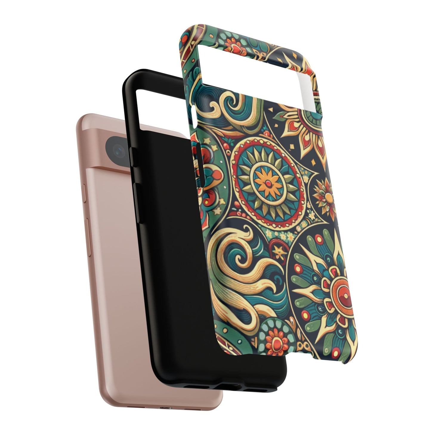 Boho Phone Case with Colorful Mandala Design, Stylish Phone Cover, Trendy Case for Women, Gift for Her, Bohemian Style Accessories