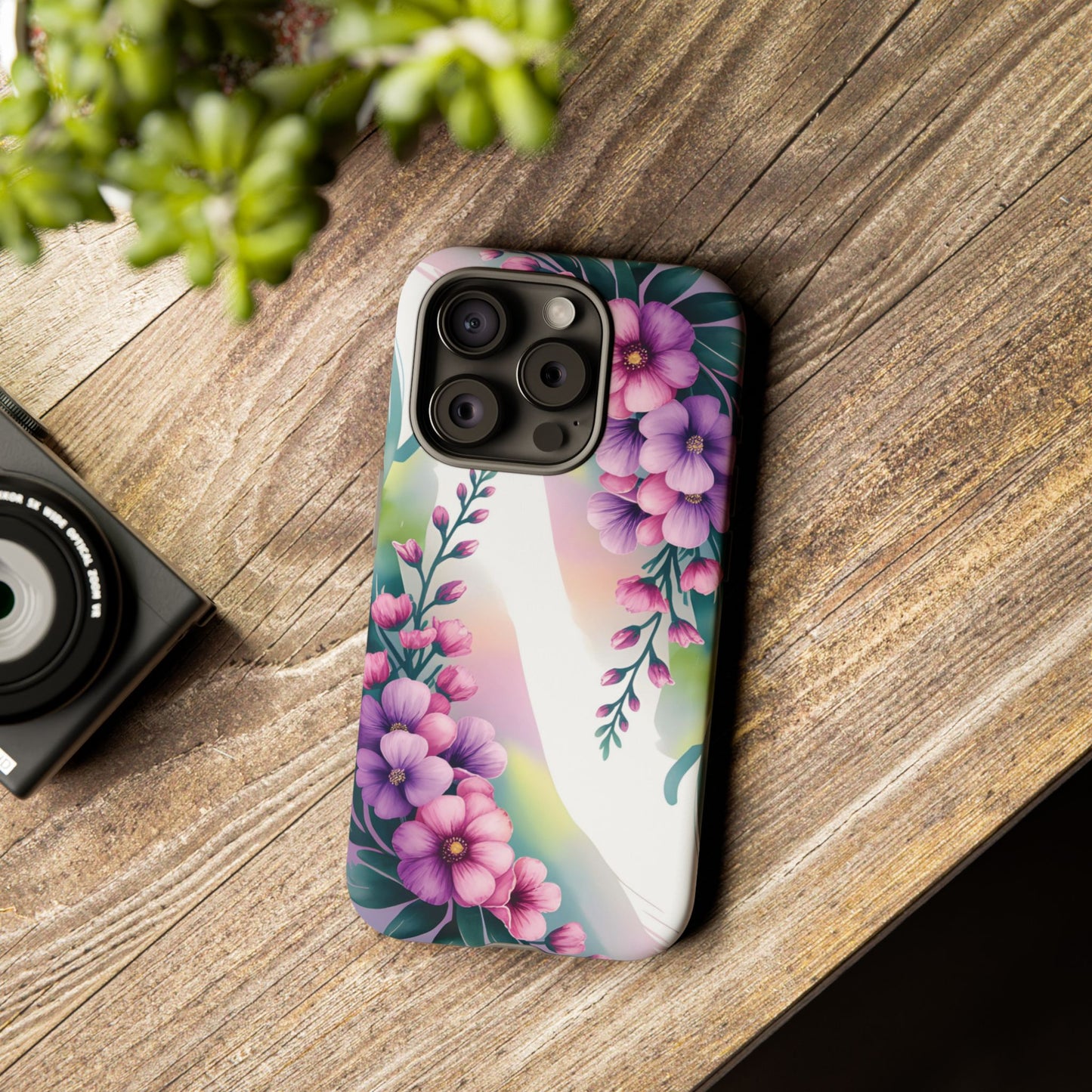 Floral Phone Case with Tough Protection, Stylish Cover for Smartphone, Flower Design Case, Gift for Her, Customizable Phone Accessories
