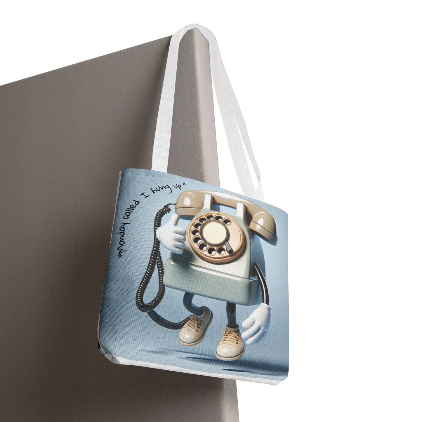 Vintage Phone Monday Tote Bag – Whimsical Design, Perfect for Casual Days