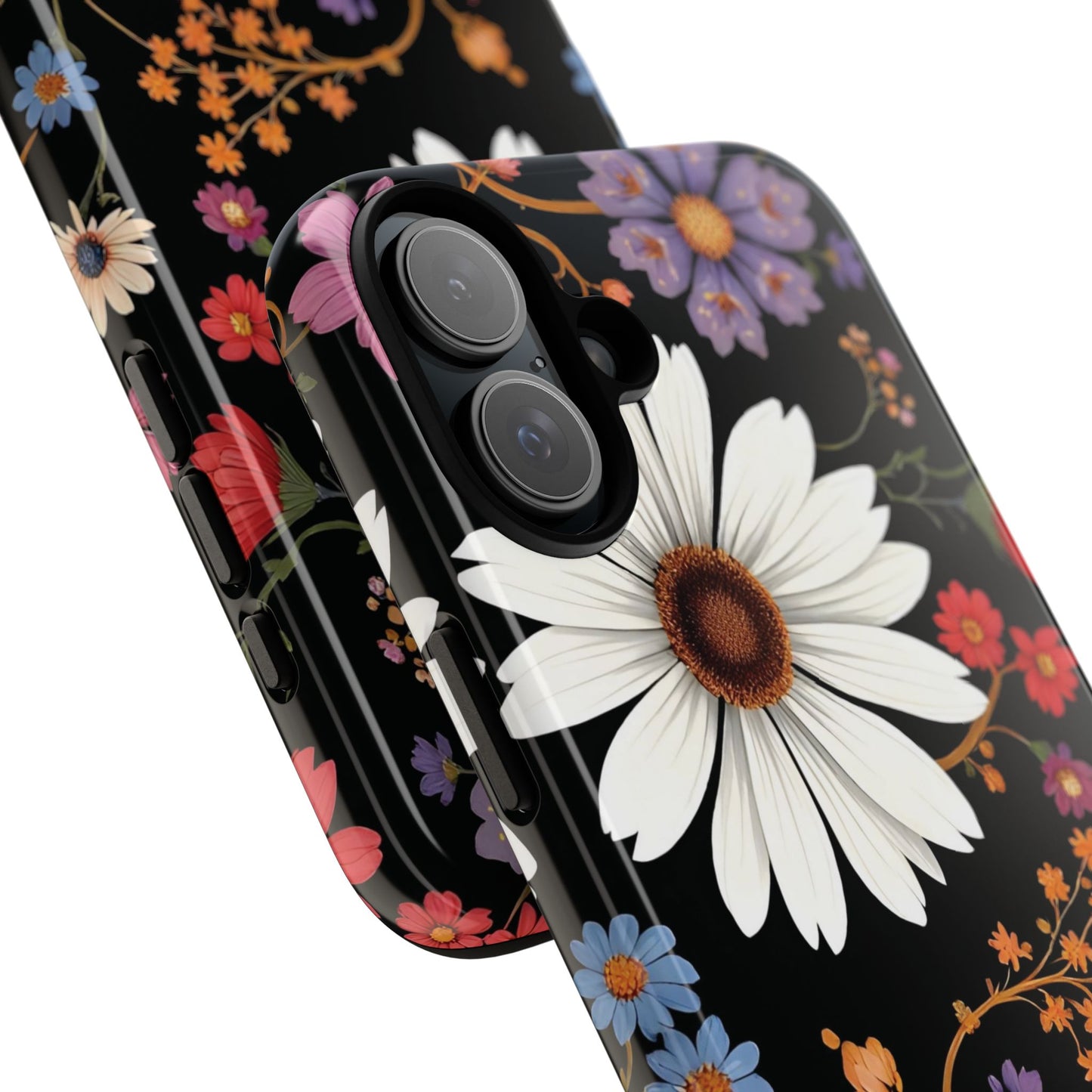 Floral Tough Phone Case - Elegant Daisy Design for Nature Lovers