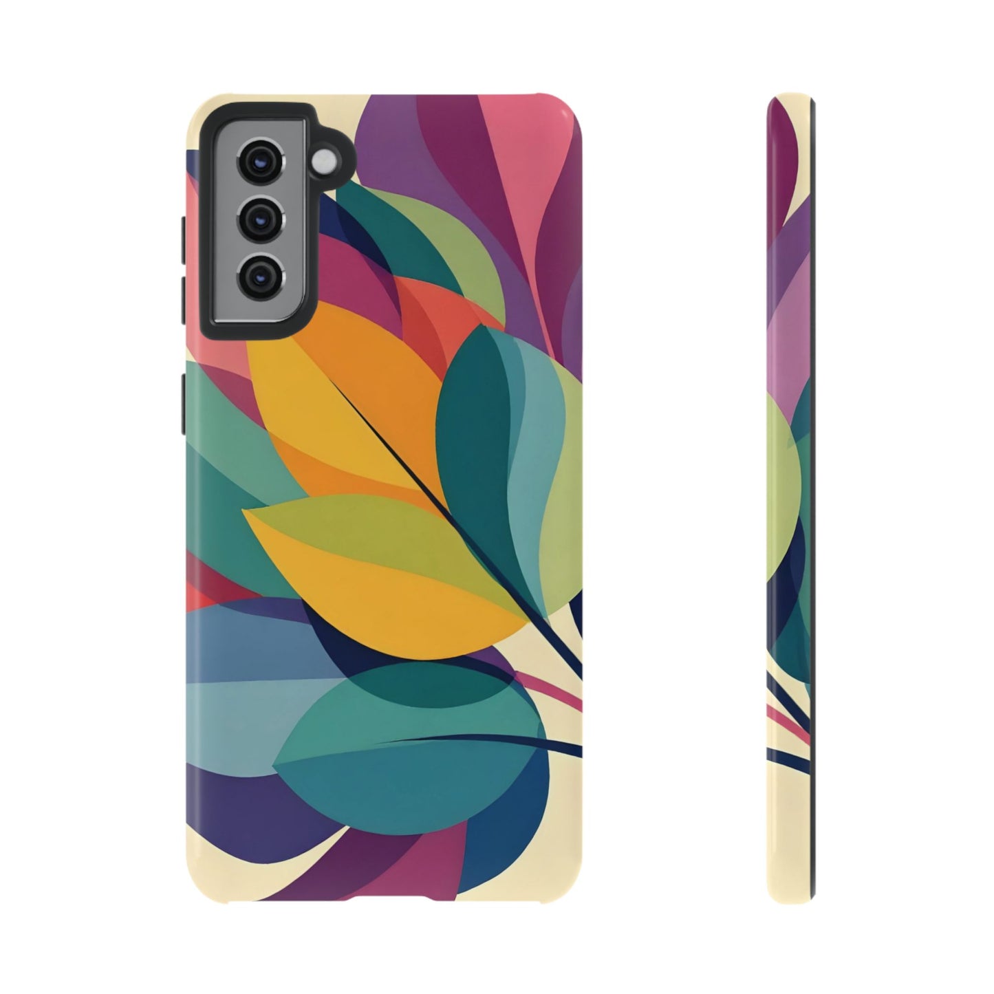 Colorful Leaf Phone Case, Tough TPU Cover, Eco-Friendly Design, Perfect Gift for Nature Lovers, Vibrant Floral Style