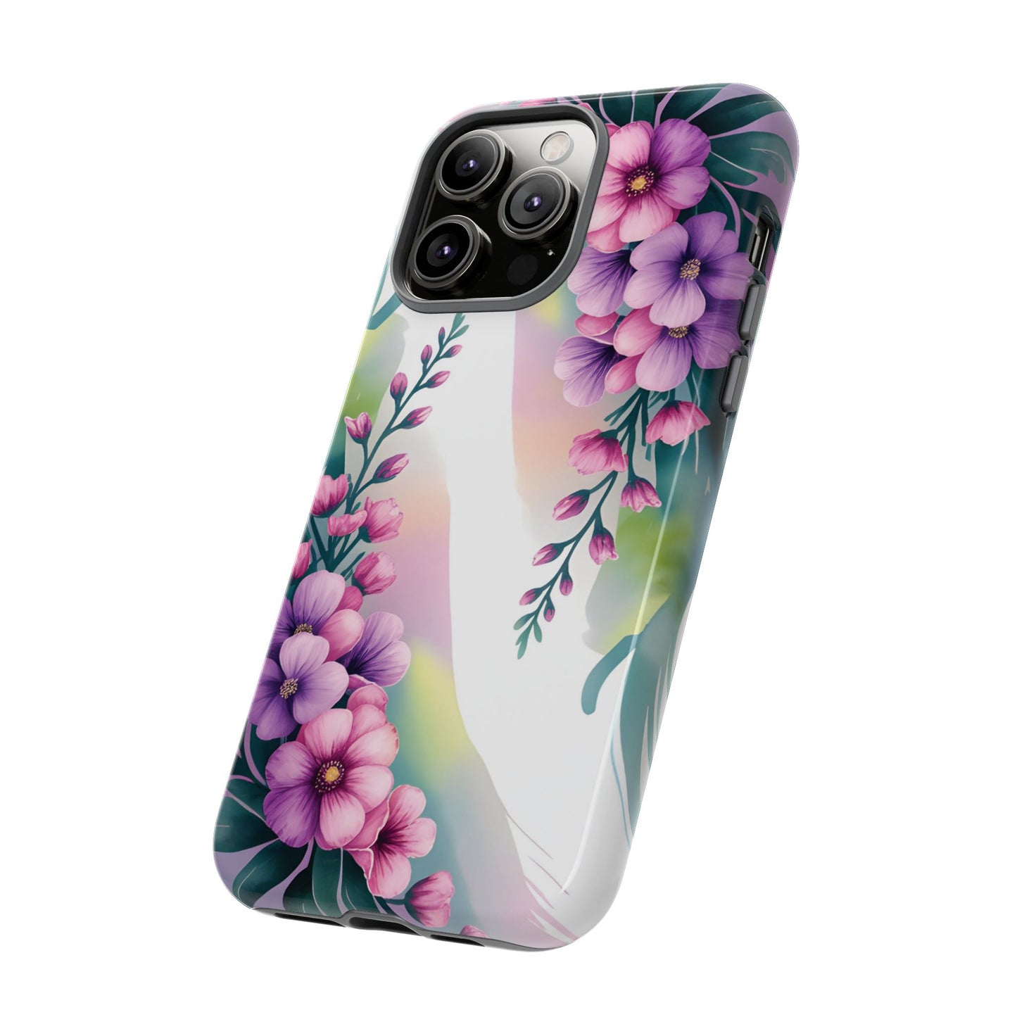 Floral Phone Case with Tough Protection, Stylish Cover for Smartphone, Flower Design Case, Gift for Her, Customizable Phone Accessories