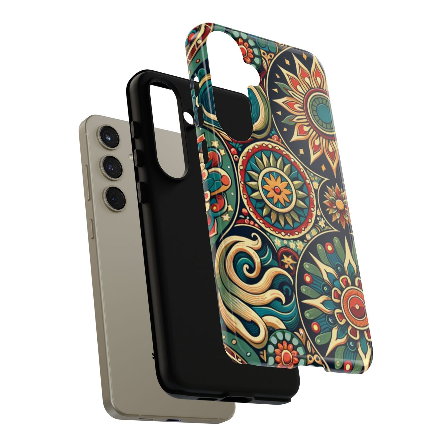 Boho Phone Case with Colorful Mandala Design, Stylish Phone Cover, Trendy Case for Women, Gift for Her, Bohemian Style Accessories