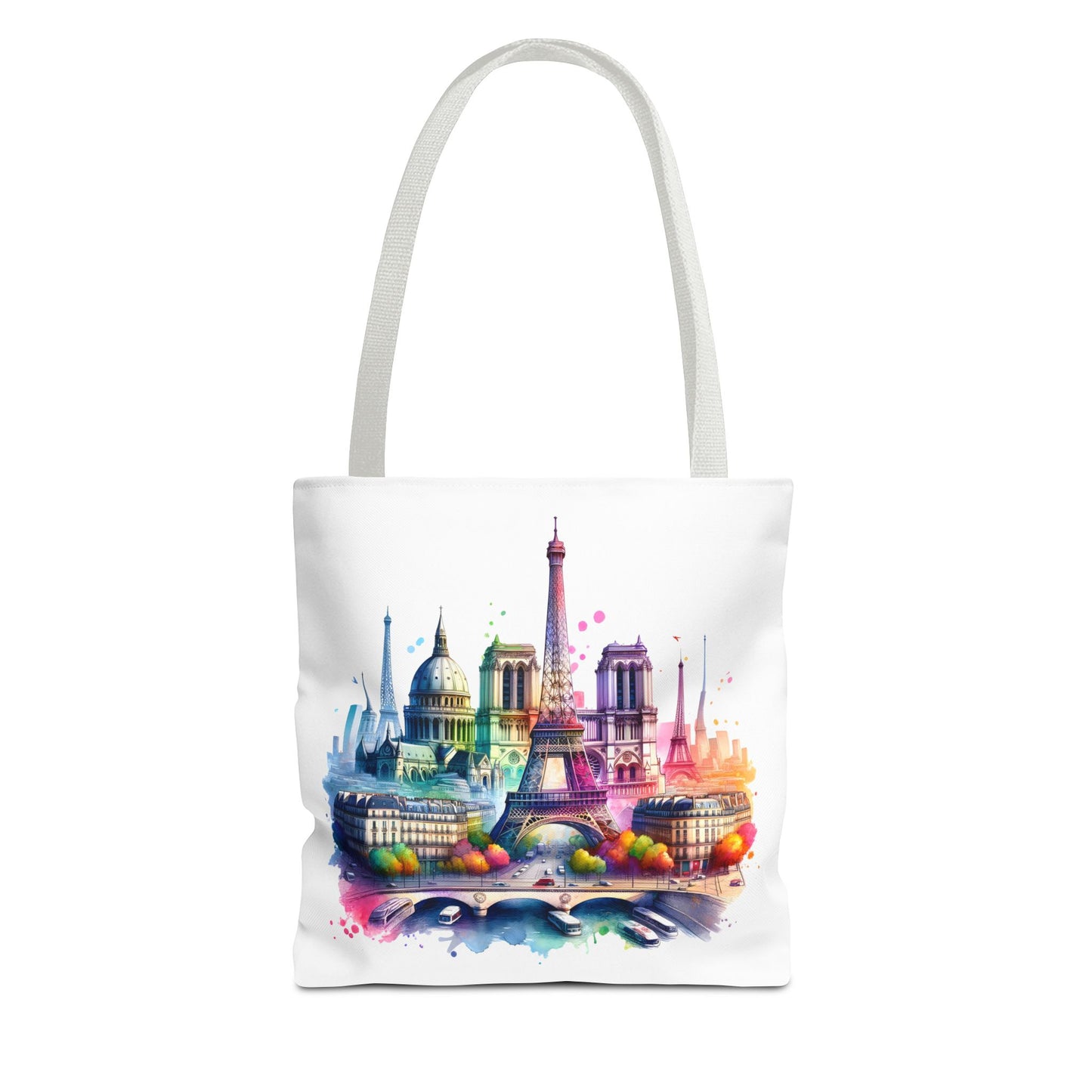 Vibrant Cityscape Tote Bag | Colorful Paris & London Design