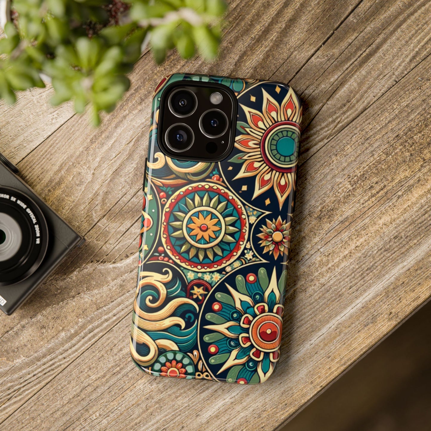 Boho Phone Case with Colorful Mandala Design, Stylish Phone Cover, Trendy Case for Women, Gift for Her, Bohemian Style Accessories