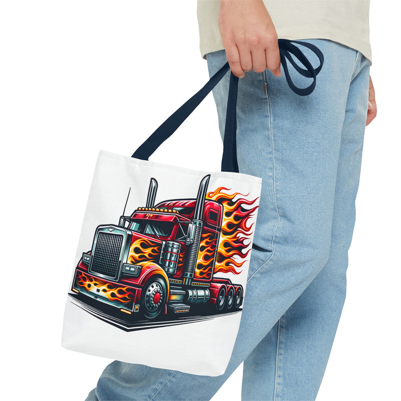 Flaming Truck Tote Bag | Stylish & Durable Carrier for Truck Enthusiasts