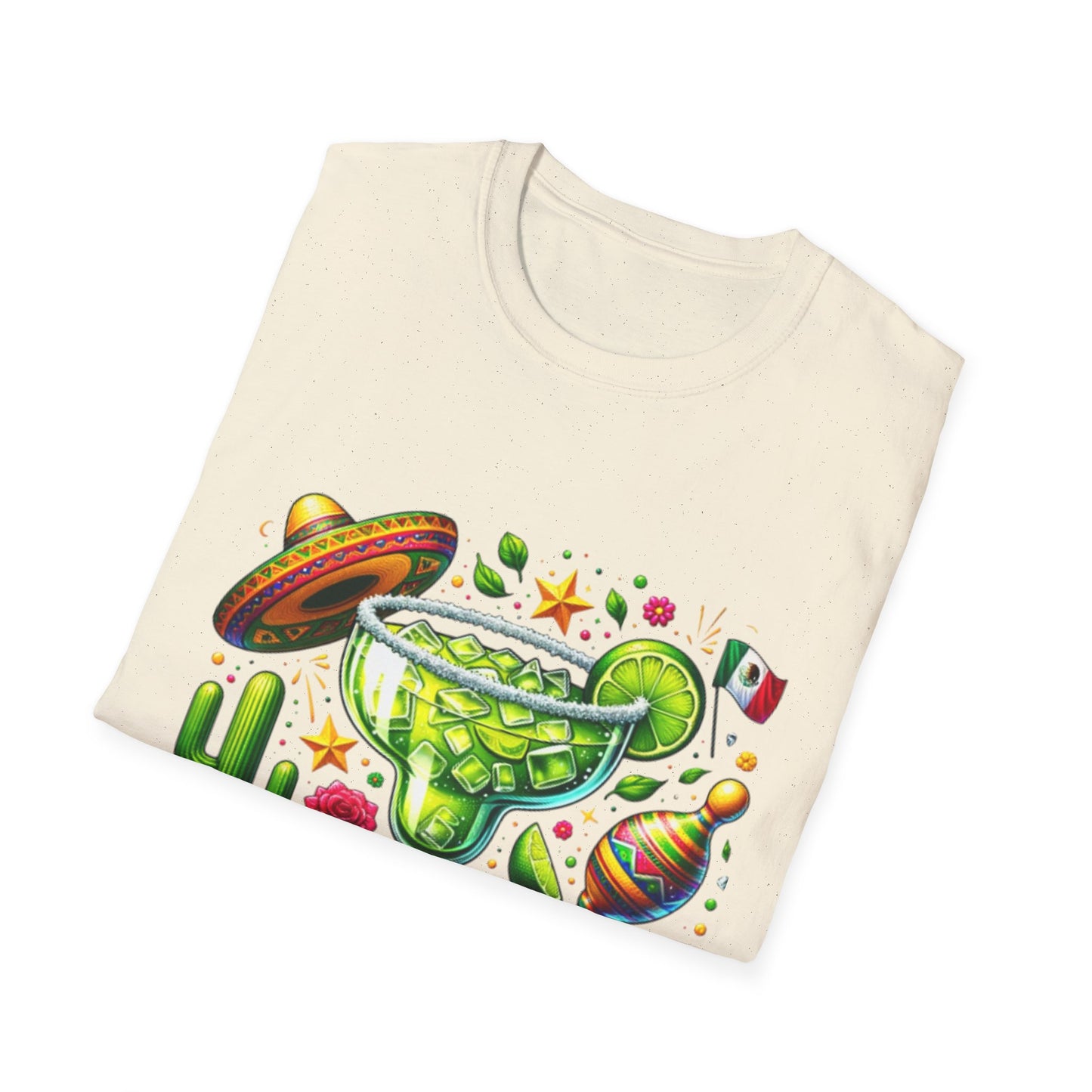Fiesta Vibes Unisex Softstyle T-Shirt - Colorful Margarita Design