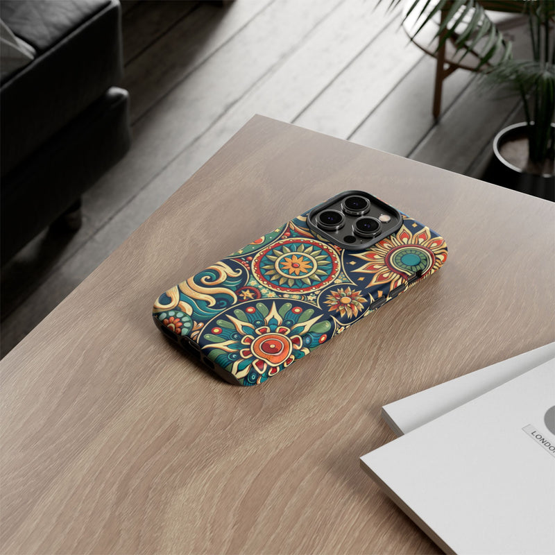 Boho Phone Case with Colorful Mandala Design, Stylish Phone Cover, Trendy Case for Women, Gift for Her, Bohemian Style Accessories