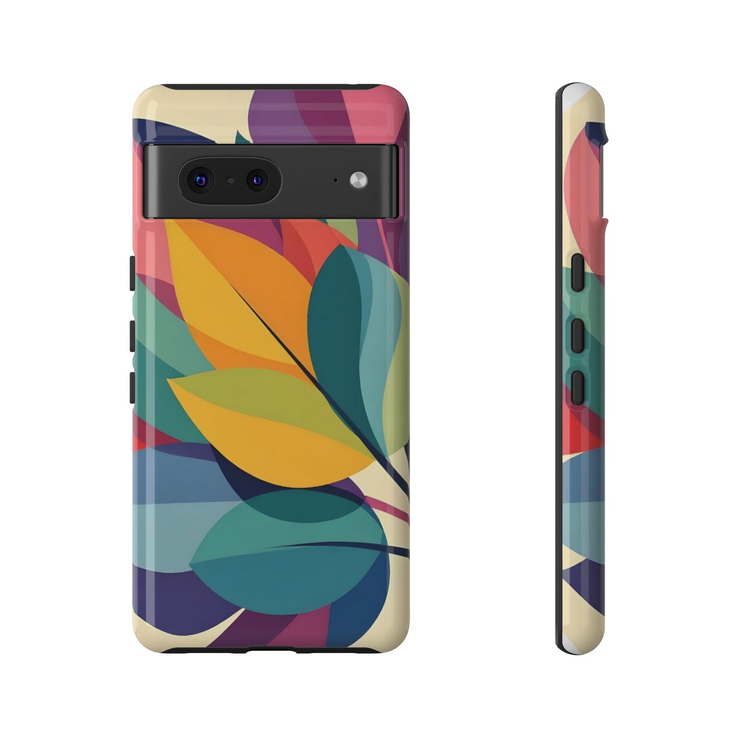 Colorful Leaf Phone Case, Tough TPU Cover, Eco-Friendly Design, Perfect Gift for Nature Lovers, Vibrant Floral Style