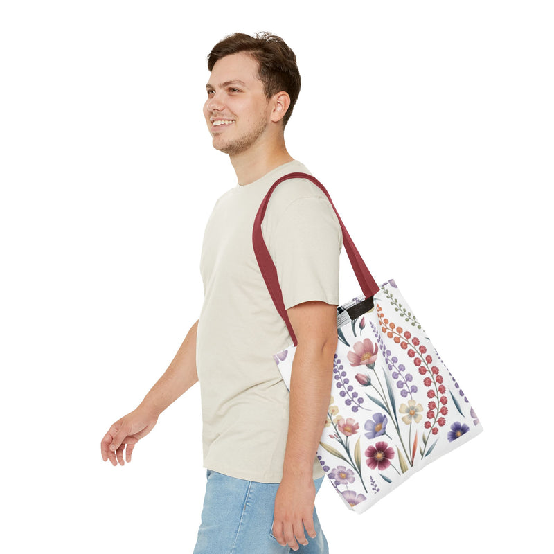 Floral Tote Bag, Stylish Shopping Bag, Reusable Grocery Tote, Summer Outing Purse, Eco-Friendly Gift, Flower Pattern Accessory