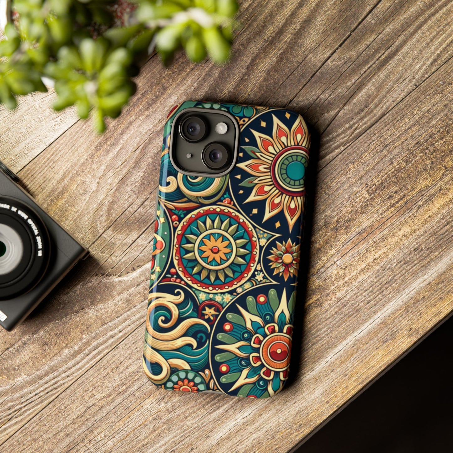 Boho Phone Case with Colorful Mandala Design, Stylish Phone Cover, Trendy Case for Women, Gift for Her, Bohemian Style Accessories