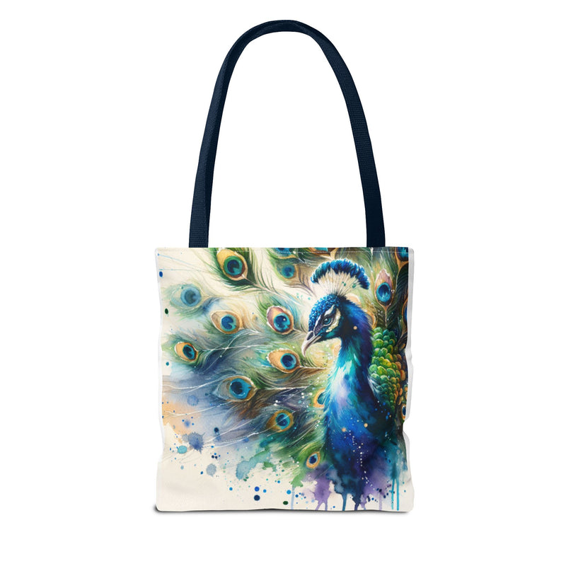 Elegant Peacock Tote Bag - Vibrant Art Carryall for Eco-Friendly Style