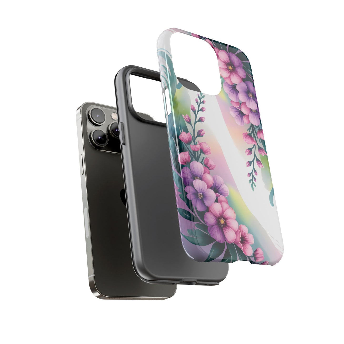 Floral Phone Case with Tough Protection, Stylish Cover for Smartphone, Flower Design Case, Gift for Her, Customizable Phone Accessories